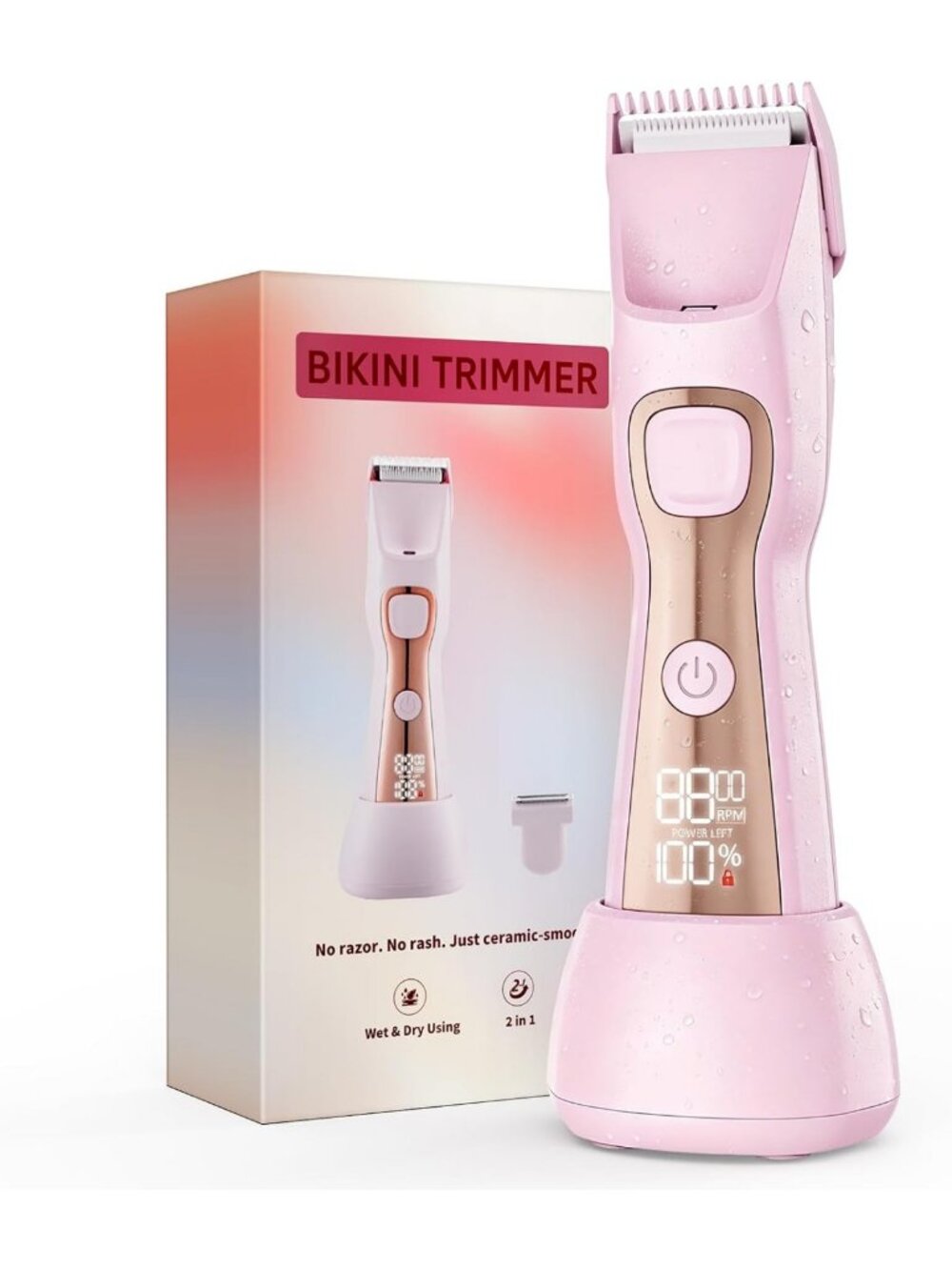 High-Speed Bikini Trimmer for Women - 7000RPM Dual Head Electric Razor, Perfect